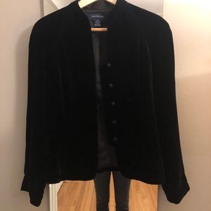 Velvet mandarin collar cool-button jacket